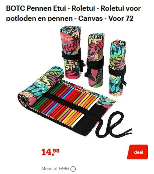 BOTC Pennen Etui - Roletui - Roletui voor potloden en pennen - Canvas - Voor