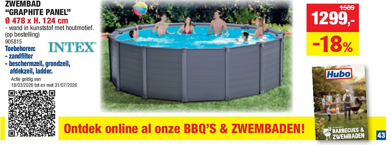 ZWEMBAD “GRAPHITE PANEL” Ø 478 x H. 124 cm