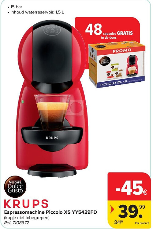 Espressomachine Piccolo XS YY5429FD