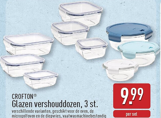 Glazen vershouddozen, 3st.