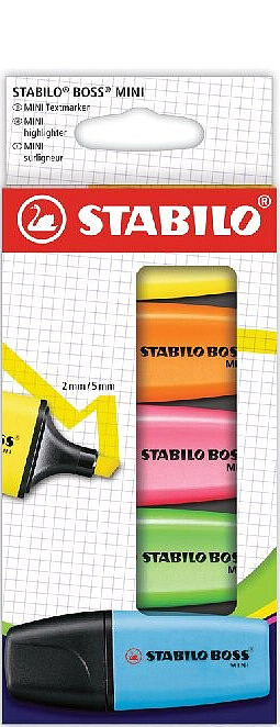 Lot de 5 surligneurs BOSS Mini Stabilo