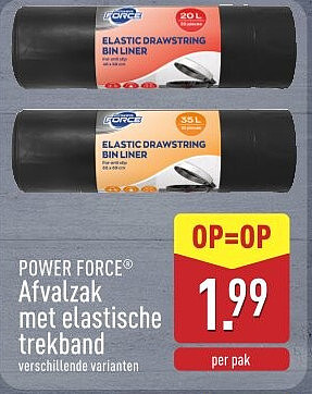 Afvalzak met elastische trekband