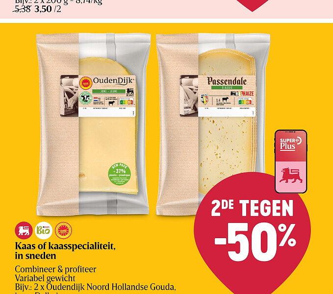 Kaas of kaasspecialiteit, in sneden