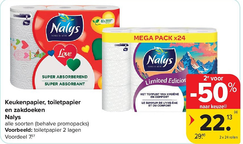 Keukenpapier, toiletpapier en zakdoeken Nalys