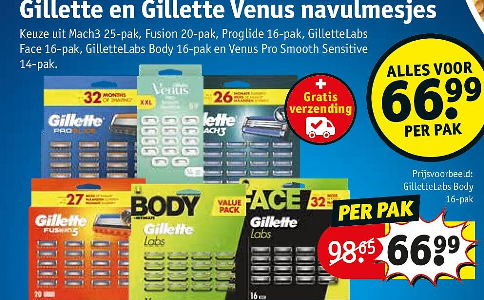 Gillette en Gillette Venus navulmesjes