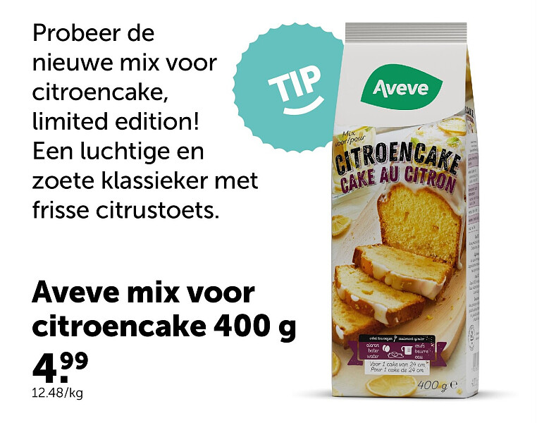 Aveve mix voor citroencake 400 g