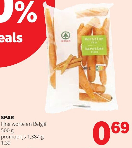 SPAR fijne wortelen België 500 g
