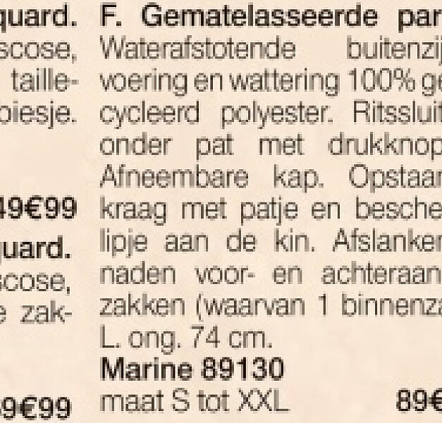 Gematelasseerde parka