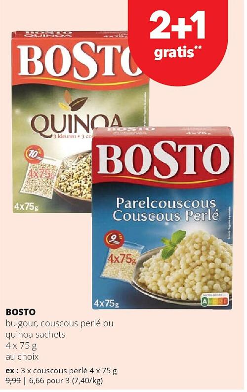 BOSTO couscous perlé 4 x 75 g