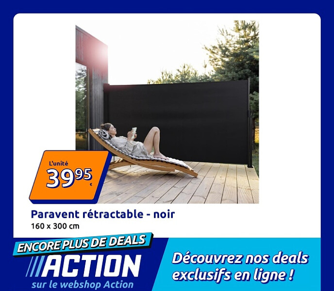 Paravent rétractable - noir