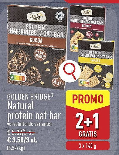 Natural protein oat bar
