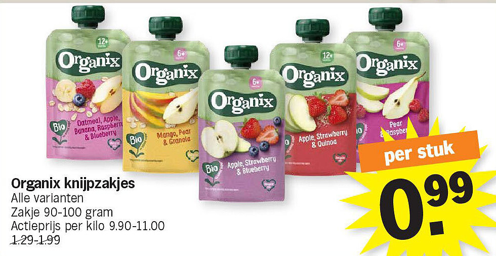 Organix knijpzakjes