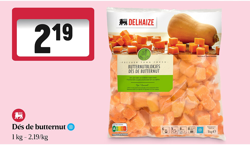 Dés de butternut