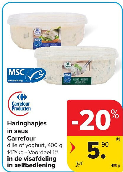 Haringhapjes in saus Carrefour