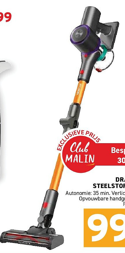 Draadloze steelstofzuiger