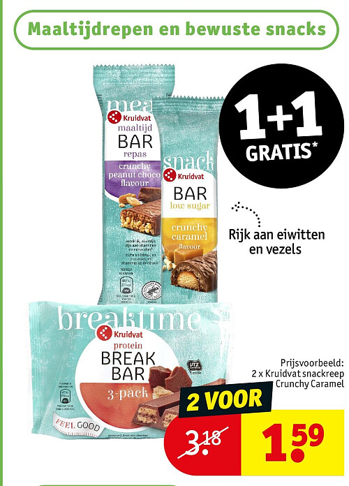 2 x Kruidvat snackreep Crunchy Caramel