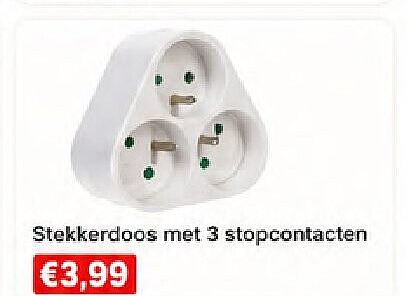 Stekkerdoos met 3 stopcontacten