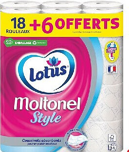 Papier toilette Lotus Le lot de 18 rouleaux