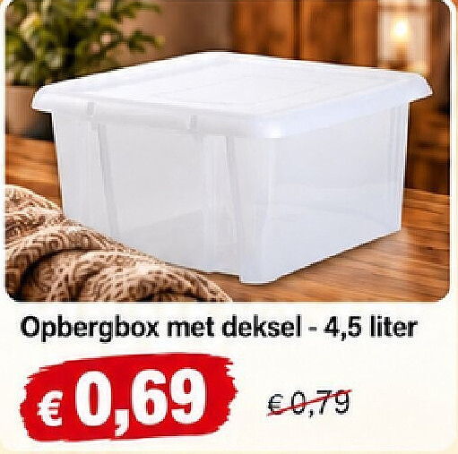 Opbergbox met deksel -4,5 liter