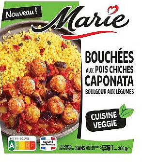 Bouchées aux pois chiches caponata boulgour aux légumes Marie