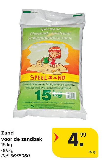 Zand voor de zandbak