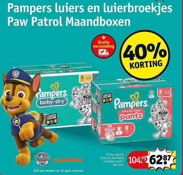 Pampers luiers en luierbroekjes Paw Patrol Maandboxen