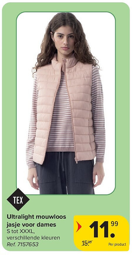 Ultralight mouwloos jasje voor dames