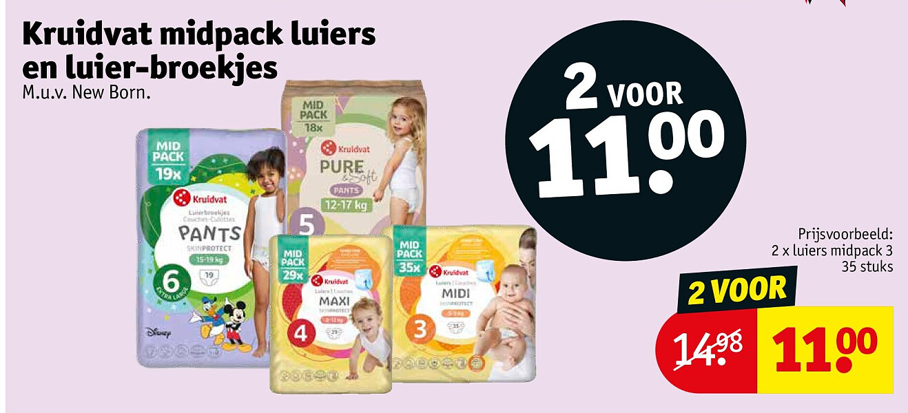 Kruidvat midpack luiers en luier-broekjes