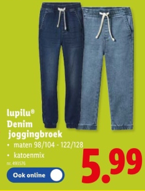 Denim joggingbroek