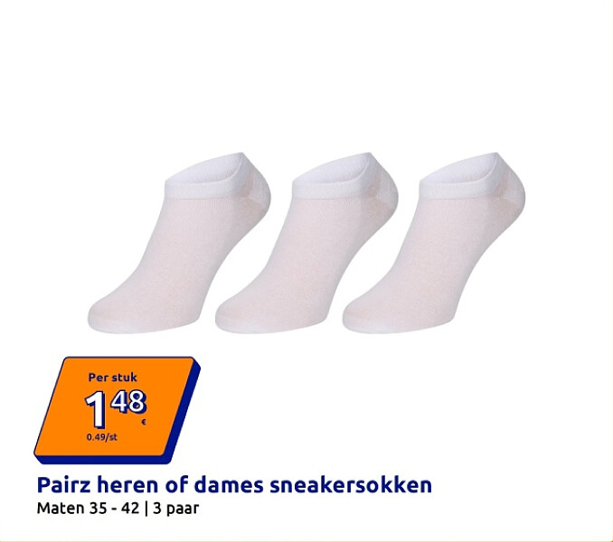 Pairz heren of dames sneakersokken