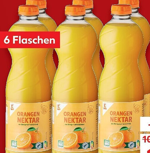 K-Classic Orangennektar, 6 x 1,5 l