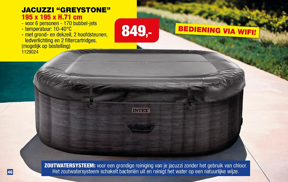 Intex Greystone spa jacuzzi 6 personen