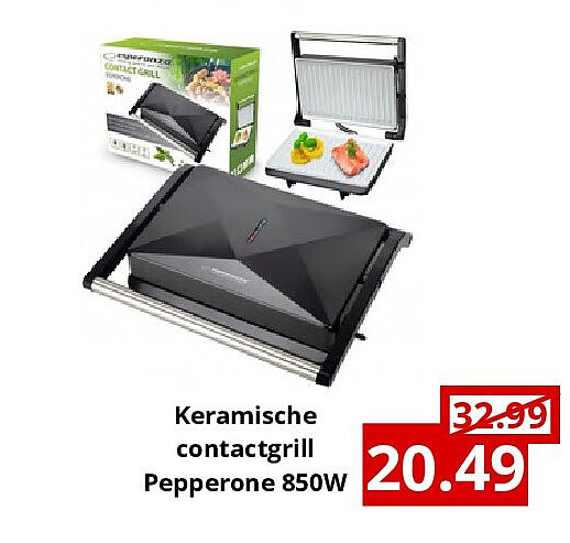 Keramische contactgrill Pepperone 850W
