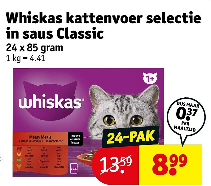 Whiskas kattenvoer selectie in saus Classic