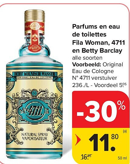 Parfums en eau de toilettes Fila Woman, 4711 en Betty Barclay