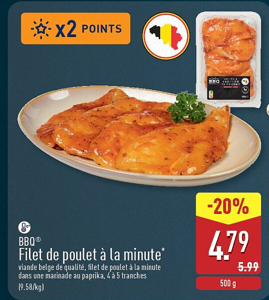 Filet de poulet à la minute*