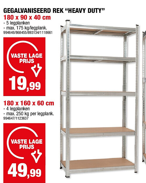 GEGALVANISEERD REK “HEAVY DUTY” 180 x 90 x 40 cm
