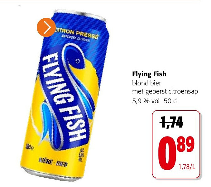 Flying Fish blond bier met geperst citroensap 5,9 % vol 50 cl