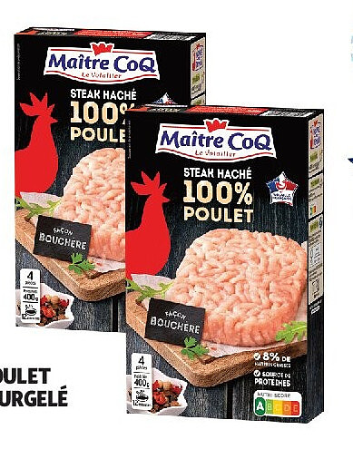 Steak haché de poulet façon bouchère surgelé