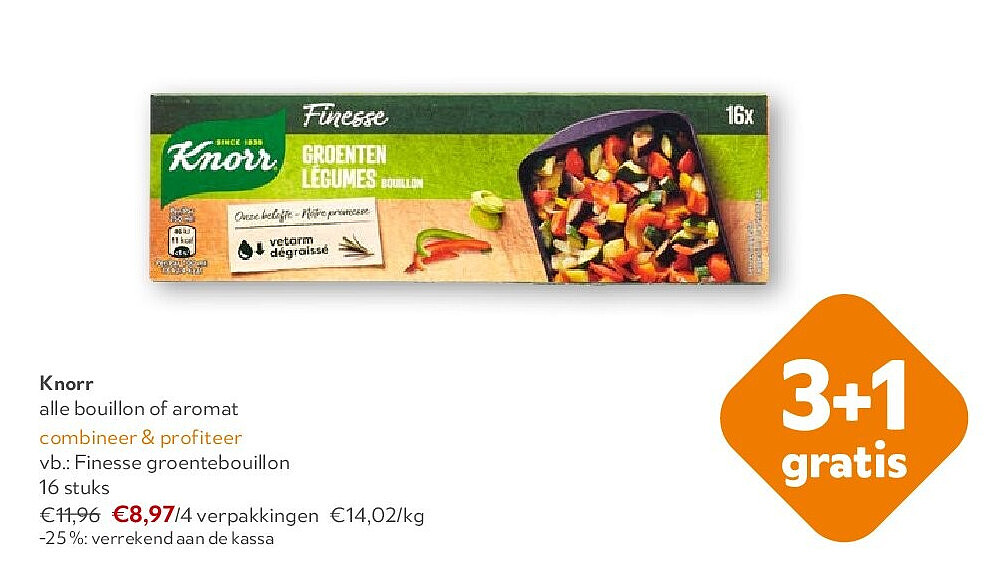 Knorr Finesse groentebouillon 16 stuks