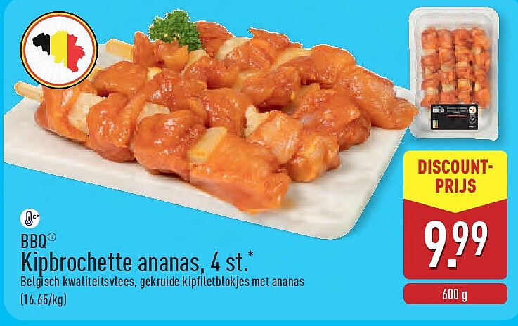 Kipbrochette ananas, 4st.