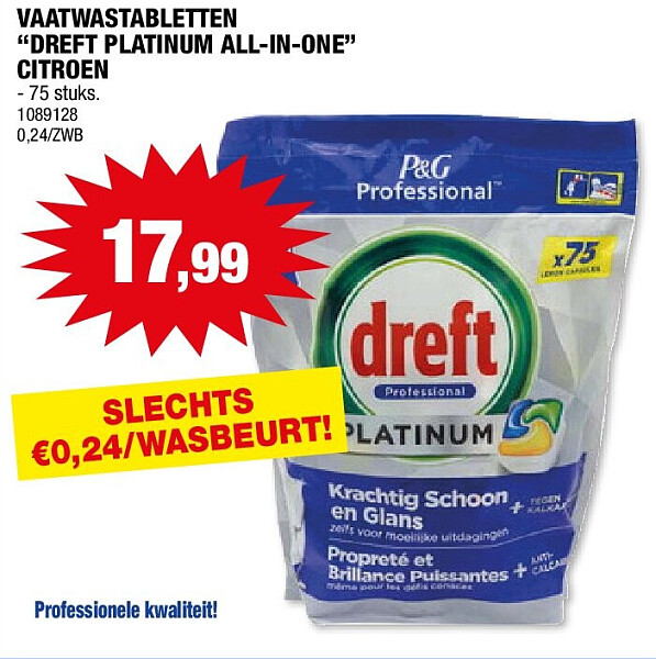 VAATWASTABLETTEN “DREFT PLATINUM ALL-IN-ONE” CITROEN
