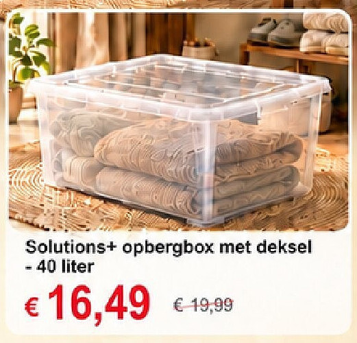 Solutions+ opbergbox met deksel - 40 liter