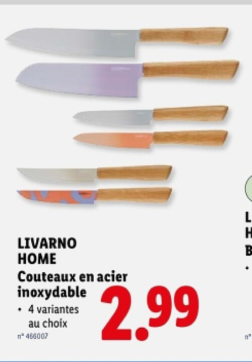 Couteaux en acier inoxydable