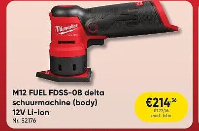 M12 FUEL FDSS-OB delta schuurmachine (body) 12V Li-ion Nr. 52176