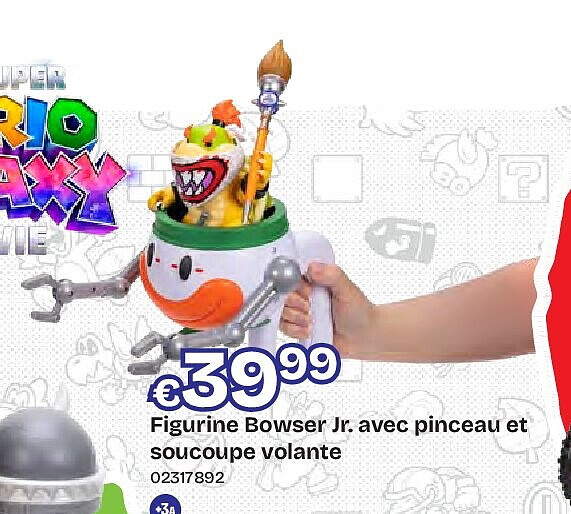 Figurine Bowser Jr. avec pinceau et soucoupe volante