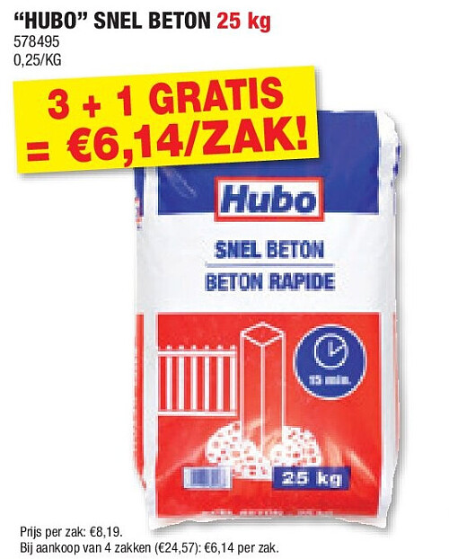 “HUBO” SNEL BETON 25 kg