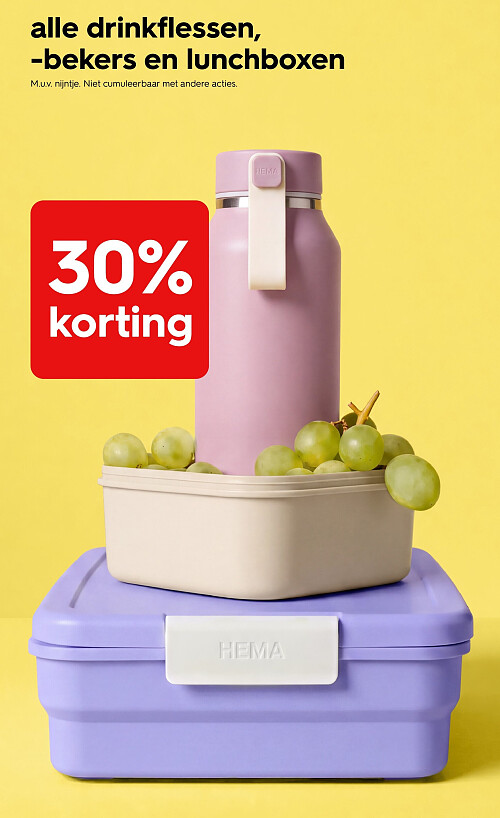 alle drinkflessen, -bekers en lunchboxen