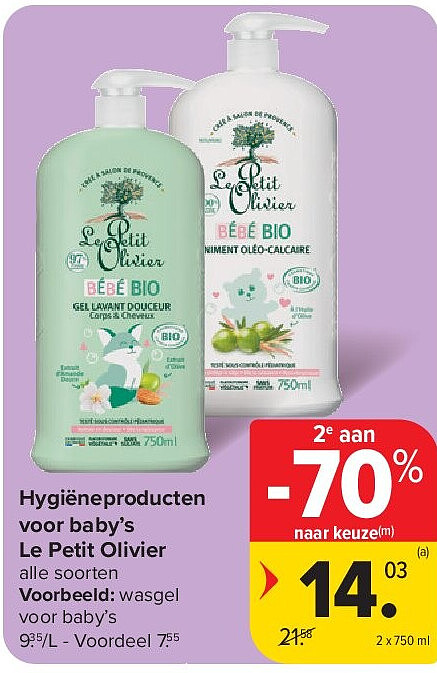 Hygiëneproducten voor baby’s Le Petit Olivier