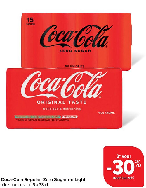 Coca-Cola Regular, Zero Sugar en Light